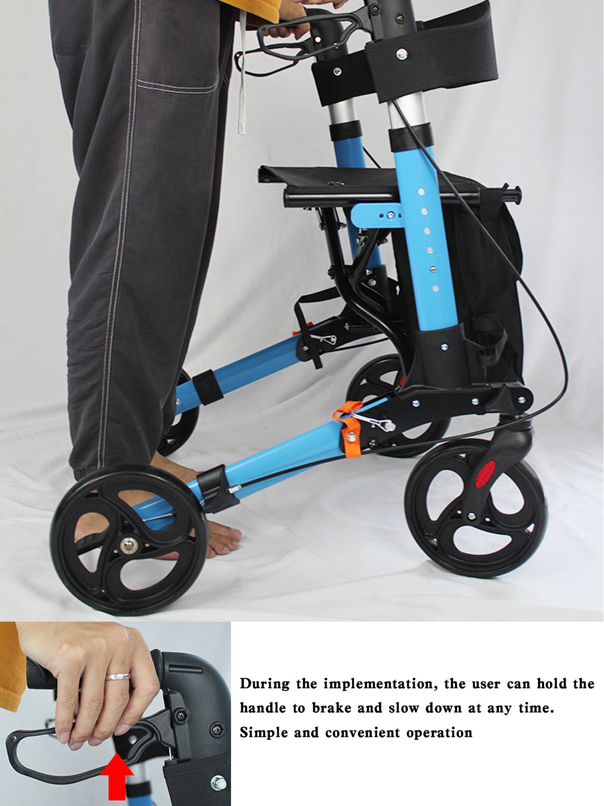 Lightweight Rollator Walker for Seniors ¨C Foldable with Seat & Brakes