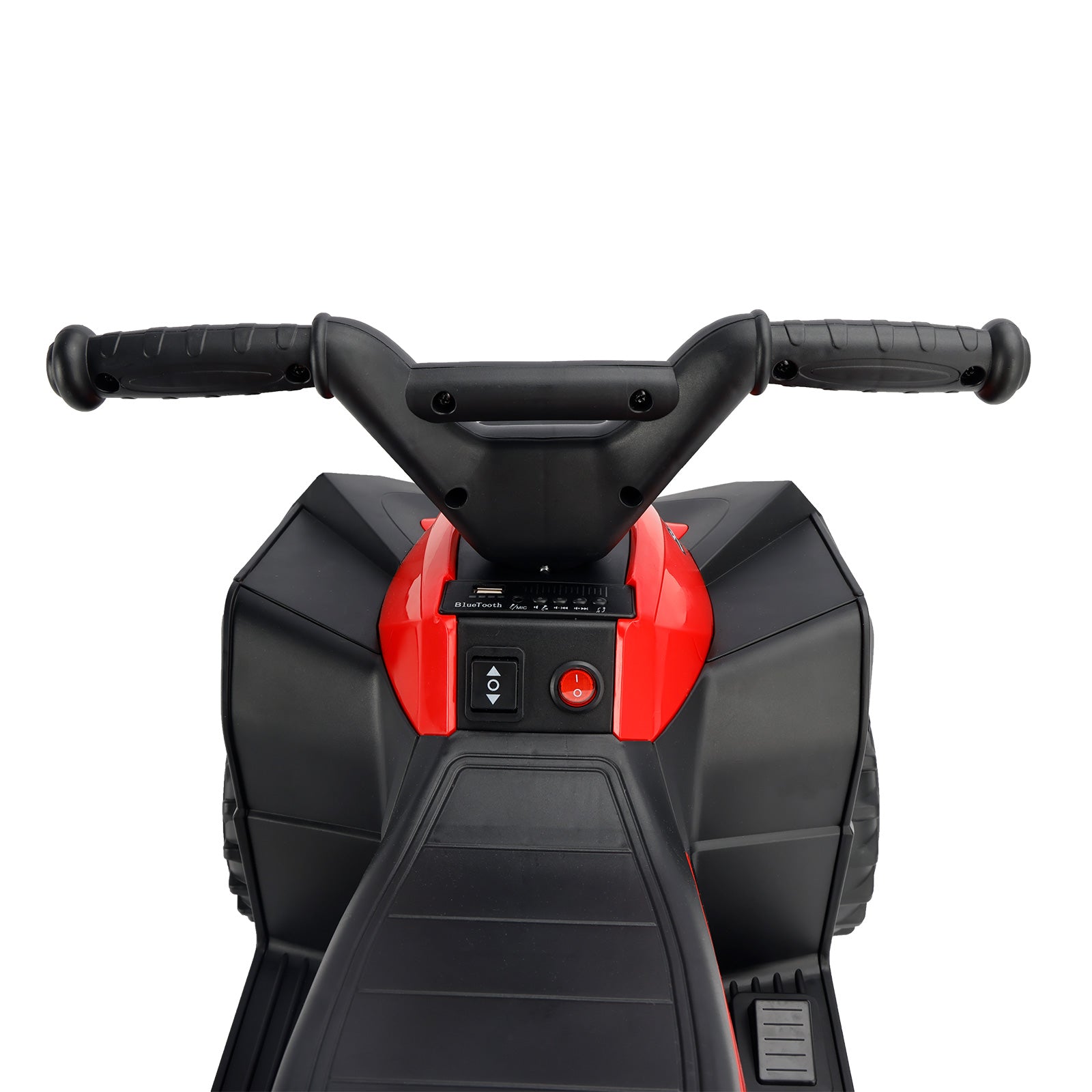 12V Kids Ride-On ATV with Dual Motors, Electric 4-Wheeler Quad with LED Headlights & Music Player for Boys & Girls (Red)