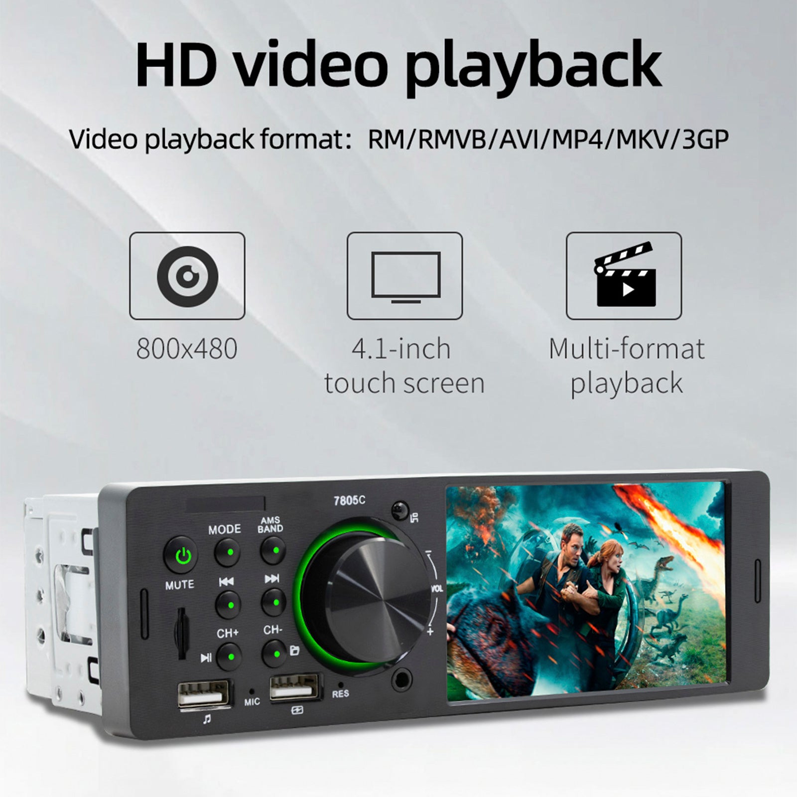 MP5 Car Player 1 Din 4.1 Inch Touch Screen Car Stereo Bluetooth + Backup Camera