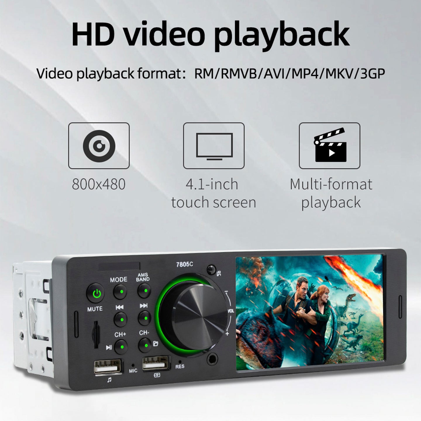 MP5 Car Player 1 Din 4.1 Inch Touch Screen Car Stereo Bluetooth + Backup Camera