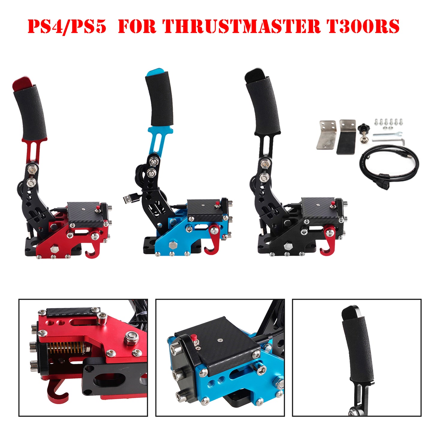 14Bit PS4/PS5 USB3.0 Handbrake Kits for Racing Games Steering Wheel Stand T300RS