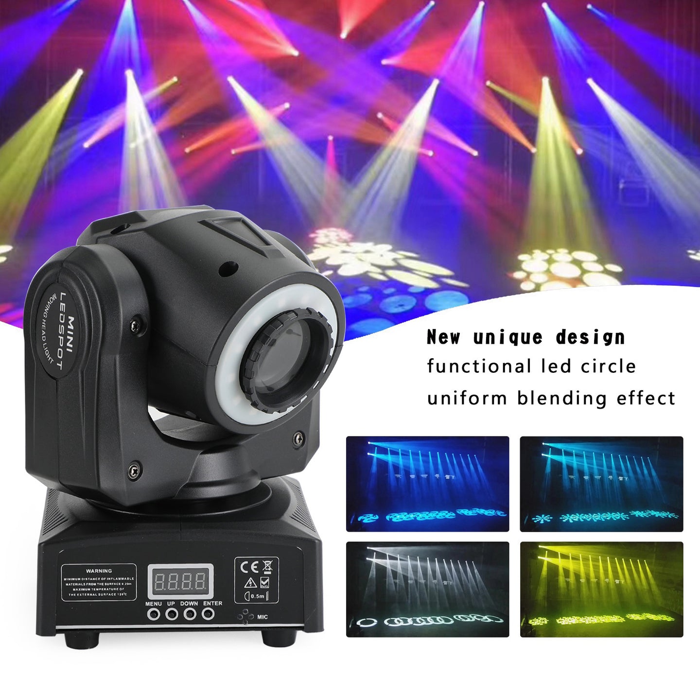 100W LED Moving Head Spot Light with Gobo & Color Wheels (7+7), DMX 10/12CH for DJ Stage Lighting