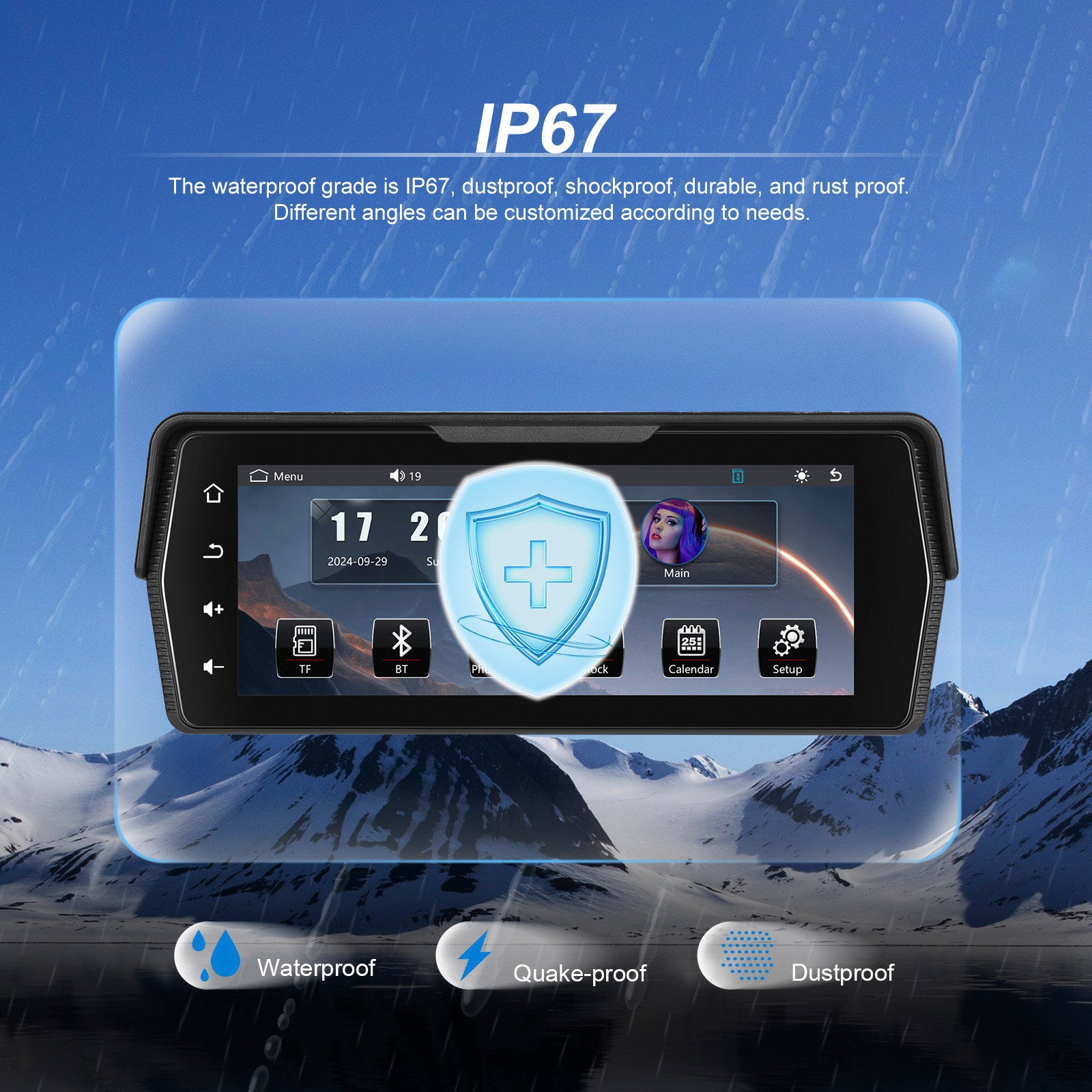 6.86-inch PND Supports Dual Recording Wireless CarPlay Android for Motorcycles