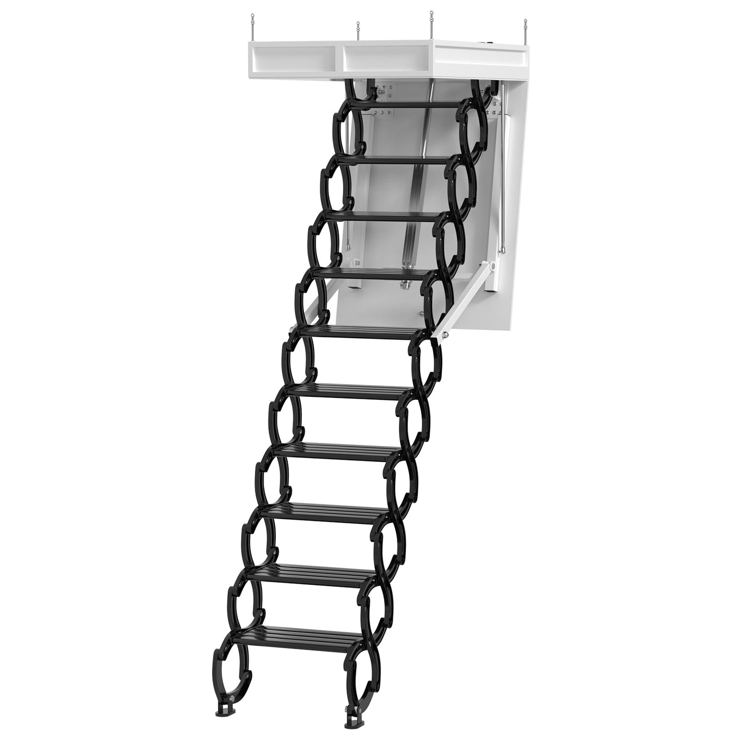 Electric Folding Attic Ladder with Remote Control, 11-Step Automatic Loft Stairs for 9.5ft Ceilings, Fits 39.37" x 27.5" Opening