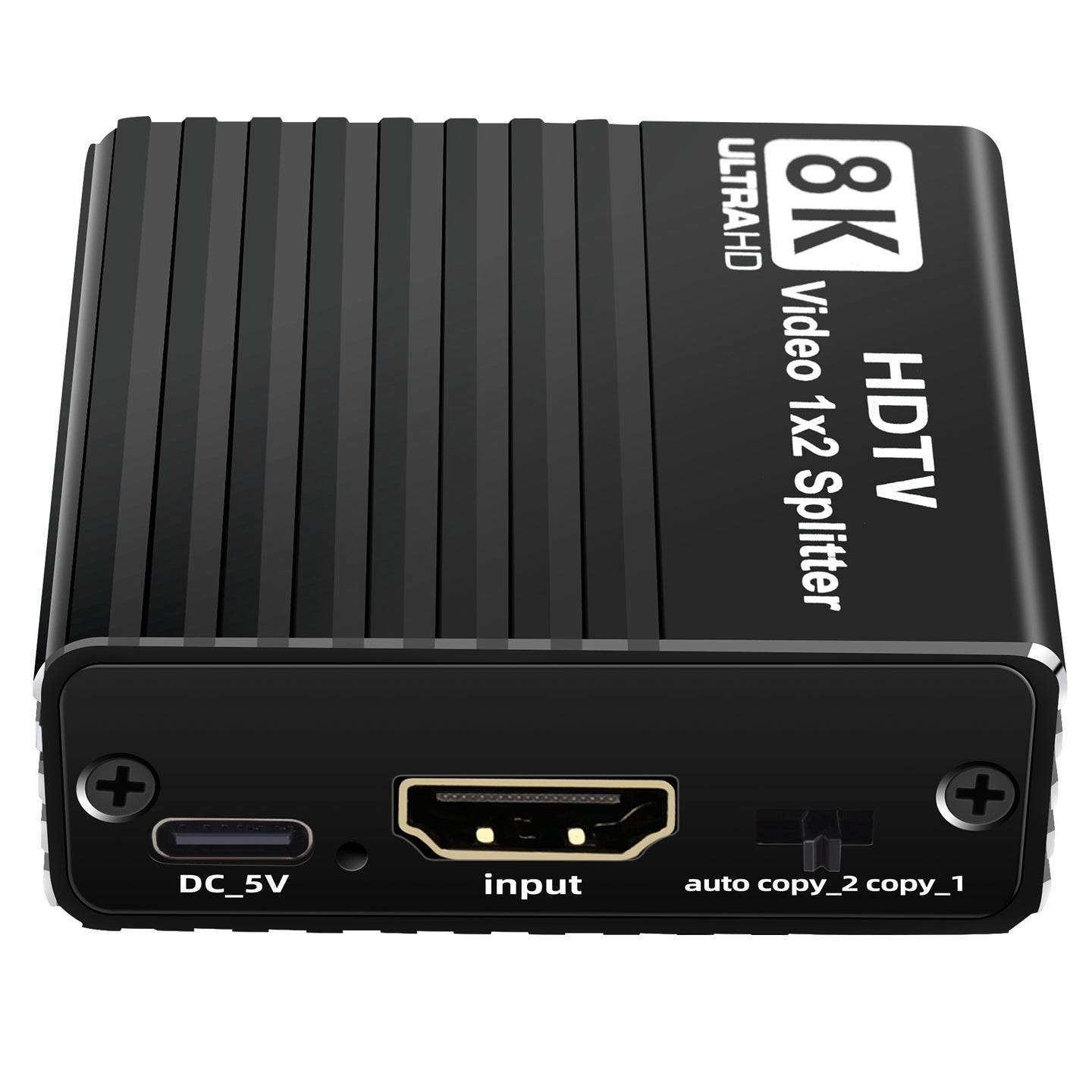 8K HDMI 1 to 2 Splitter HD2.1 8K60hz/4K120/1080P240hz EDID Mirroring Two Screens