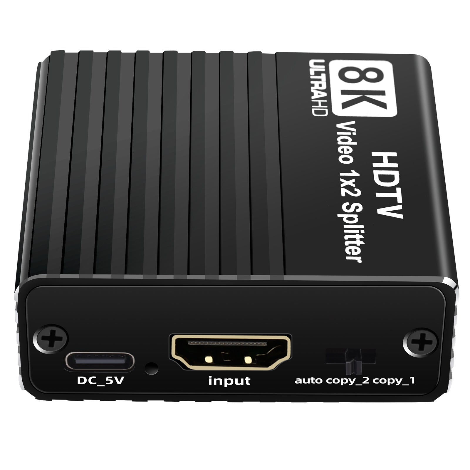 8K HDMI 1 to 2 Splitter HD2.1 8K60hz/4K120/1080P240hz EDID Mirroring Two Screens