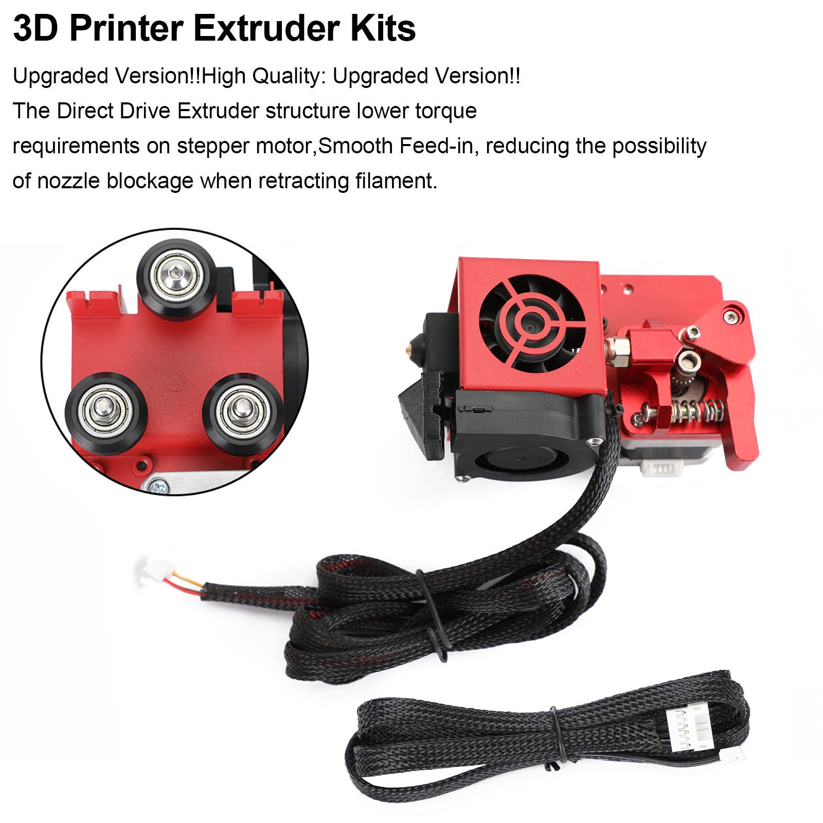 3D Printer MK8 Pulley Turbo Fan Extruder FULL Set for ENDER3/3S/3PRO 24V