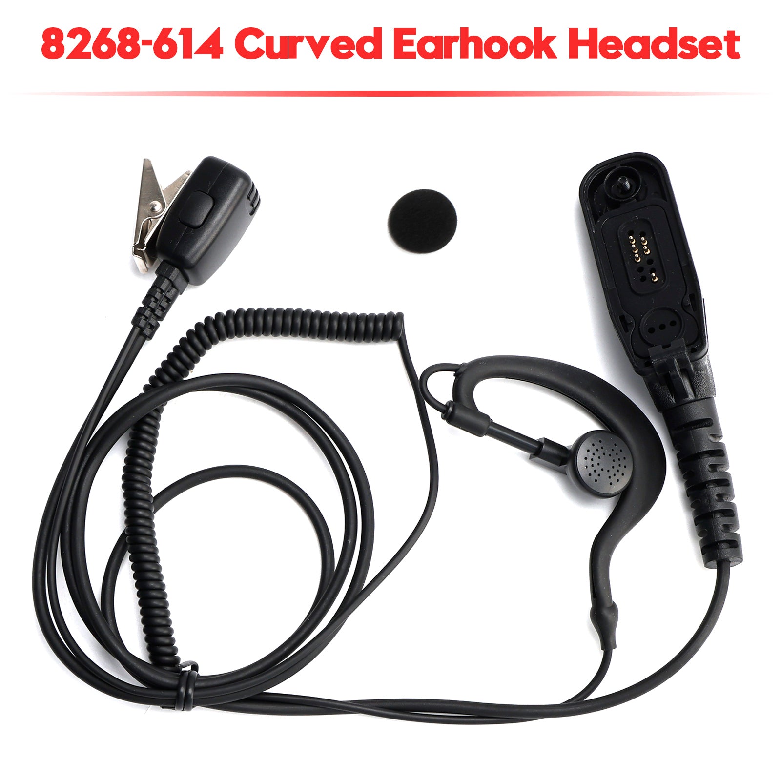 8268-614 Curved Earhook Headset For XPR6380 XiR P8260 DP3600 APX6000 GP328D