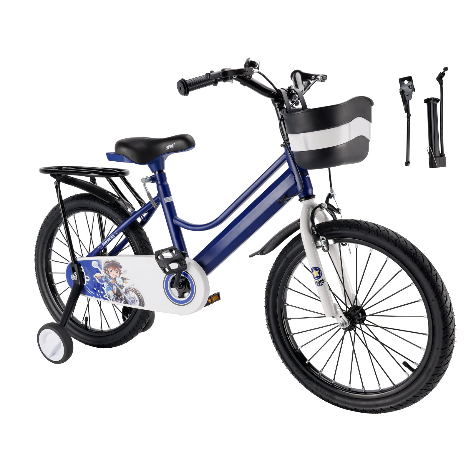 16" Kids Bike for Boys and Girls with auxiliary wheels & Rack Dark Blue (Copy)