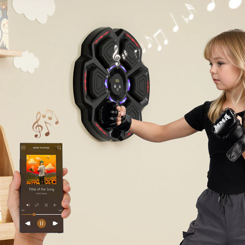Bluetooth Smart Music Boxing Machine – Wall-Mounted Reflex & Fitness Trainer for Home, Office & Gym