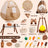 Kids Camping Set with Tent 34Pcs Camping Pretend Play Set with Light-Up Campfire