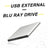 USB 3.0 4K Blu-Ray Drive, External BD/DVD Burner & 3D Player for Mac & PC, Super Slim Aluminum Body (Silver)