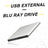 USB 3.0 External DVD/BD Burner & Recorder Drive – 4K Playback, Super Slim, Silver