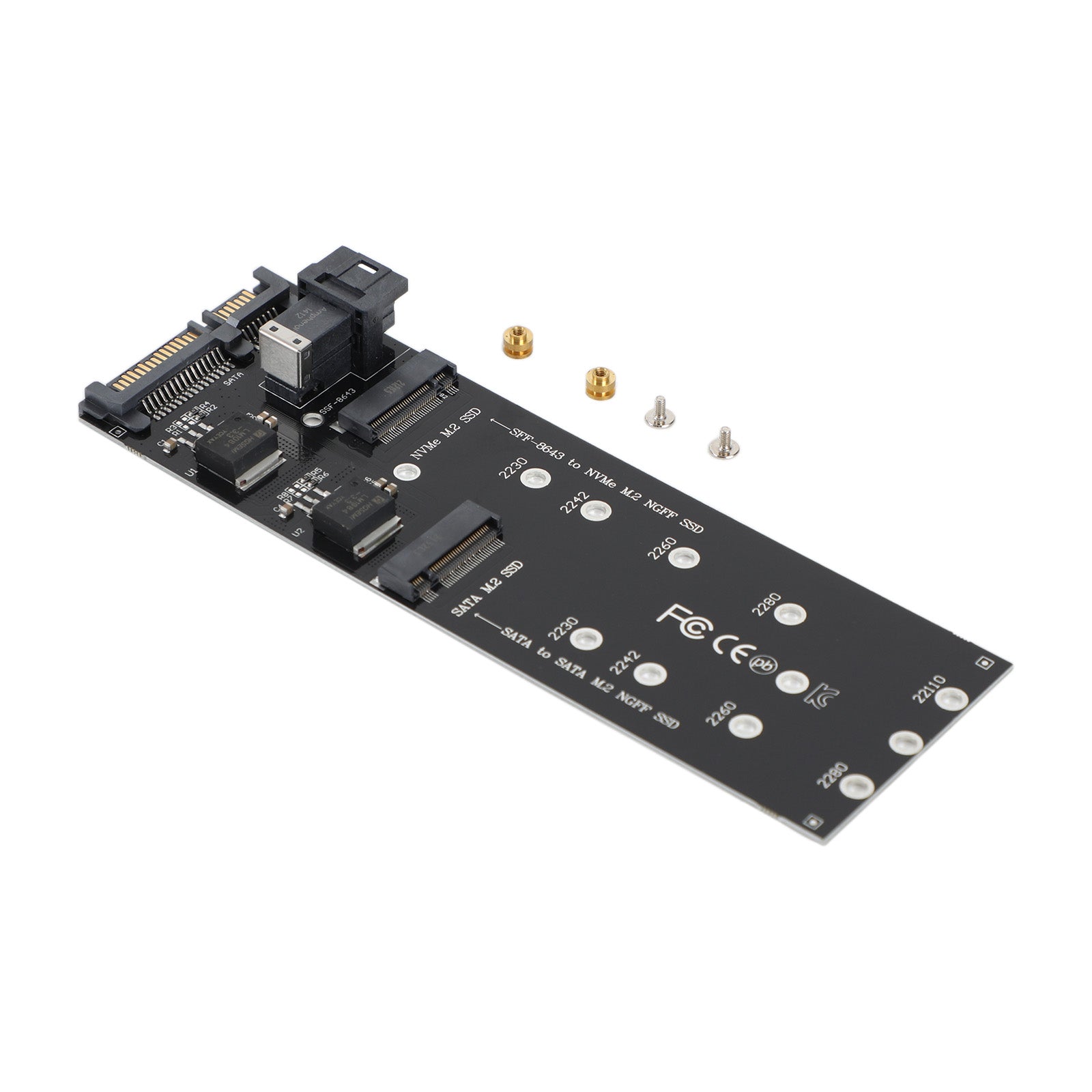 SFF-8643 to U2 Kit NGFF M-Key to HD Mini SAS NVME PCIe SSD SATA Adapter
