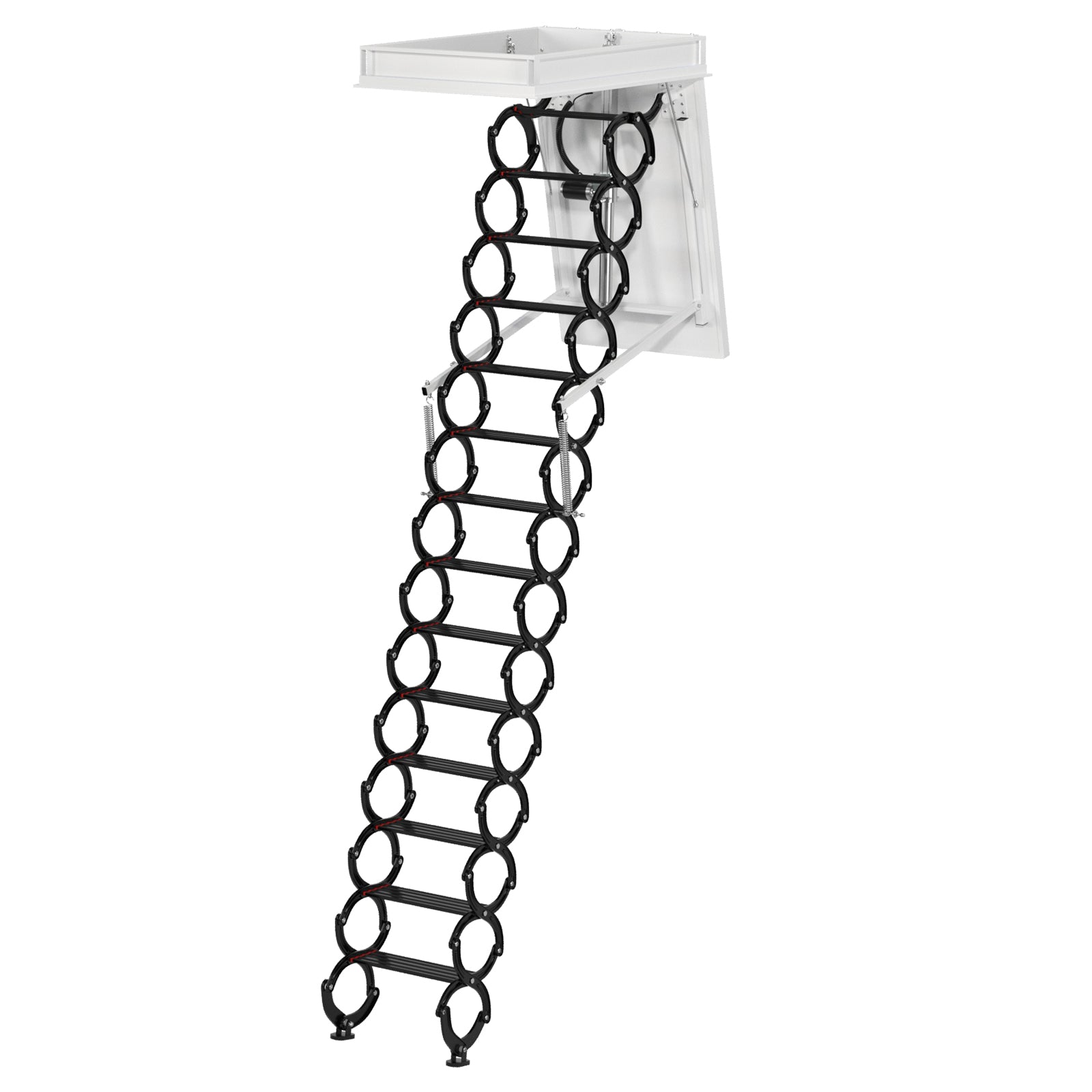Electric Folding Attic Ladder, 13-Step for up to 11.8ft Ceilings, Fits 35" x 27.5" Opening, 500 lbs Capacity (Black)