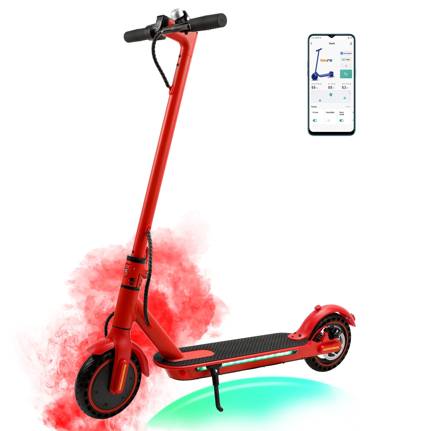 8.5" Folding Electric Scooter With app 350W 35KM Range 30km/h City Commute Red