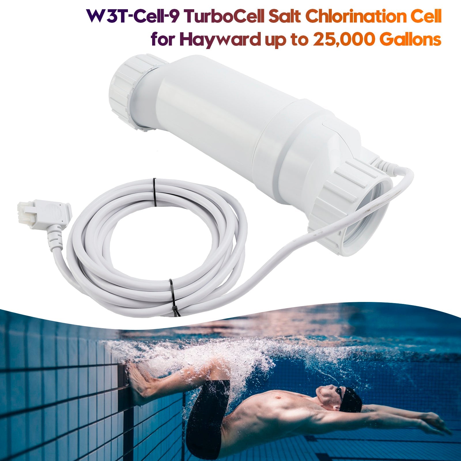 Hayward W3T-Cell-9 TurboCell Salt Chlorination Cell a?? Replacement for Saltwater Pools up to 25,000 Gallons