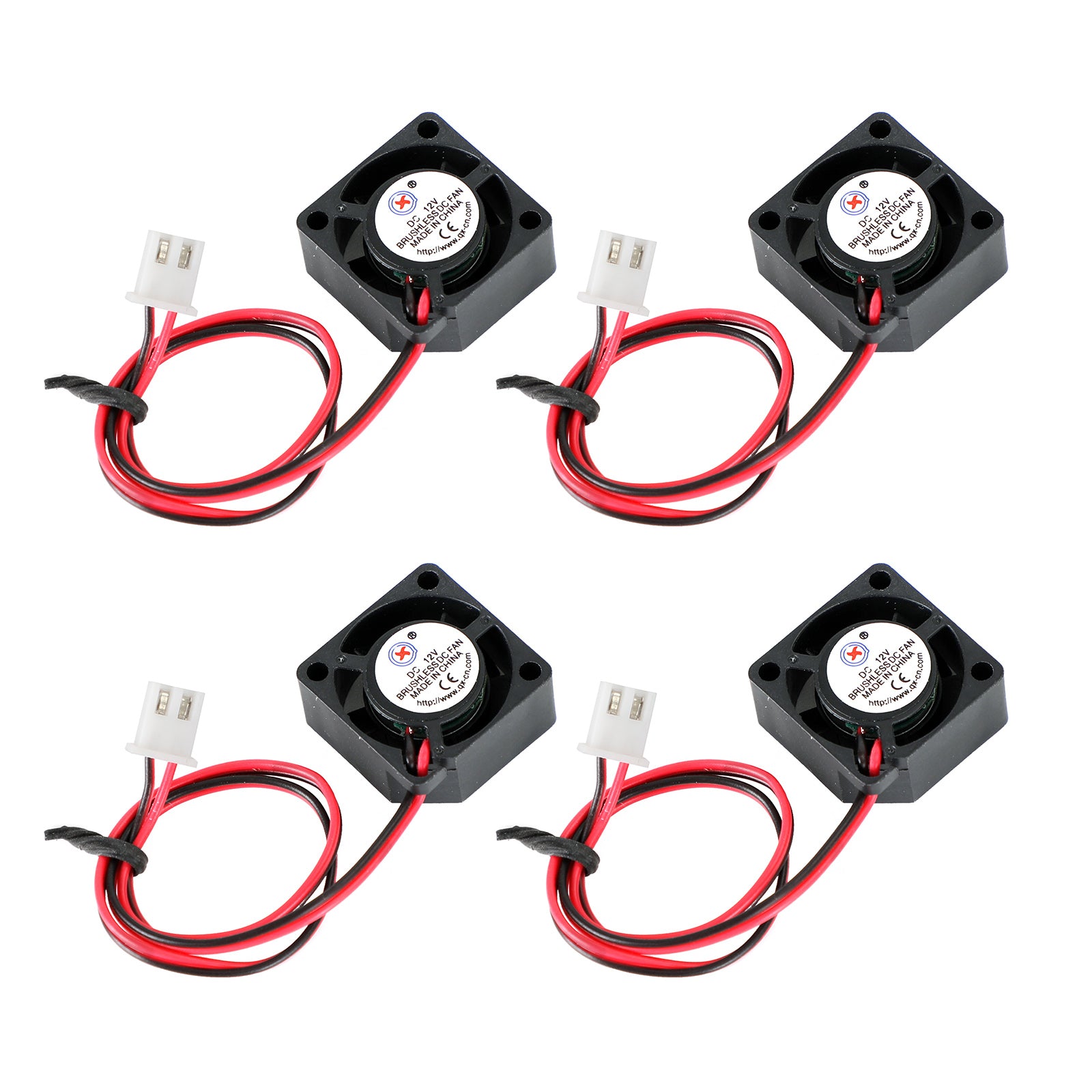 2 Pin Wire 4Pc Brushless DC Cooling Blower Fan 12V 0.05A 2010 20x20x10mm