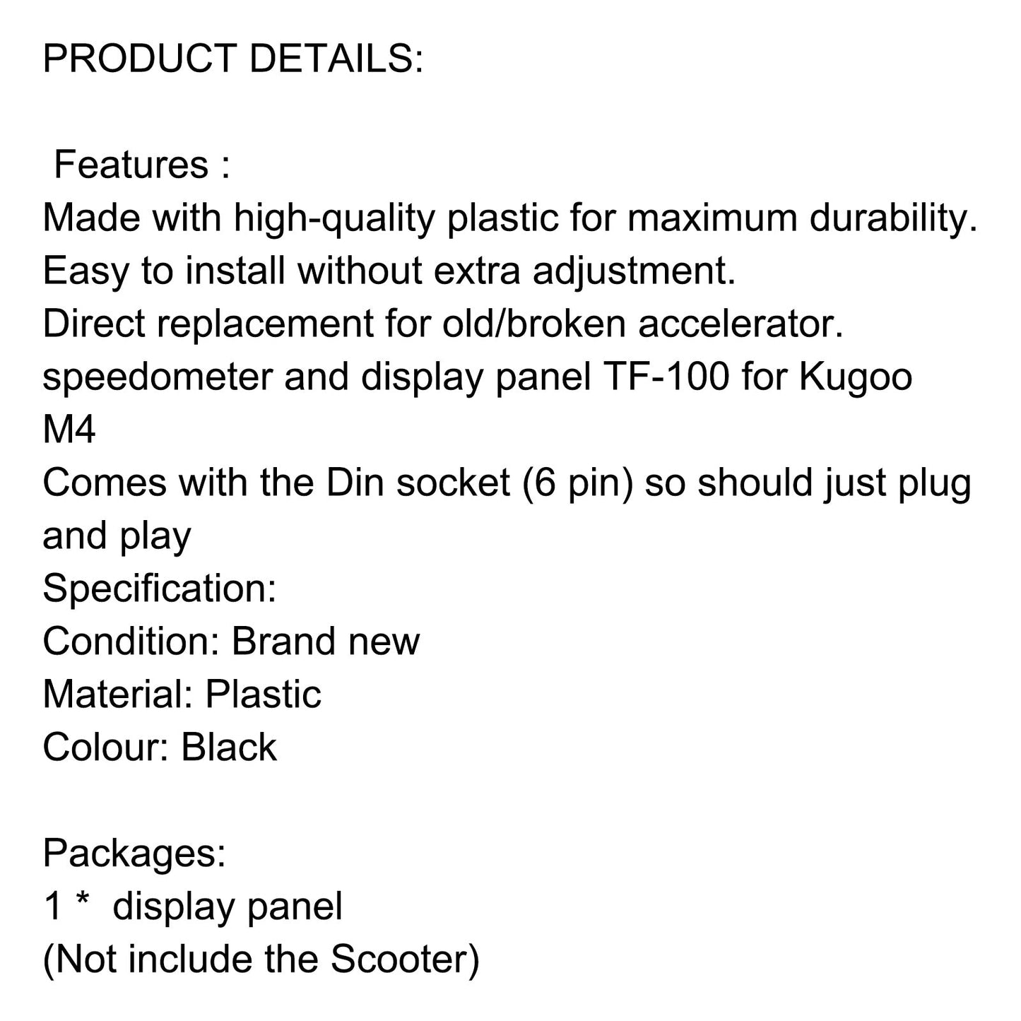 TF-100 48V 20A Display Speedometer for Kugoo m4/M4 Pro Scooter