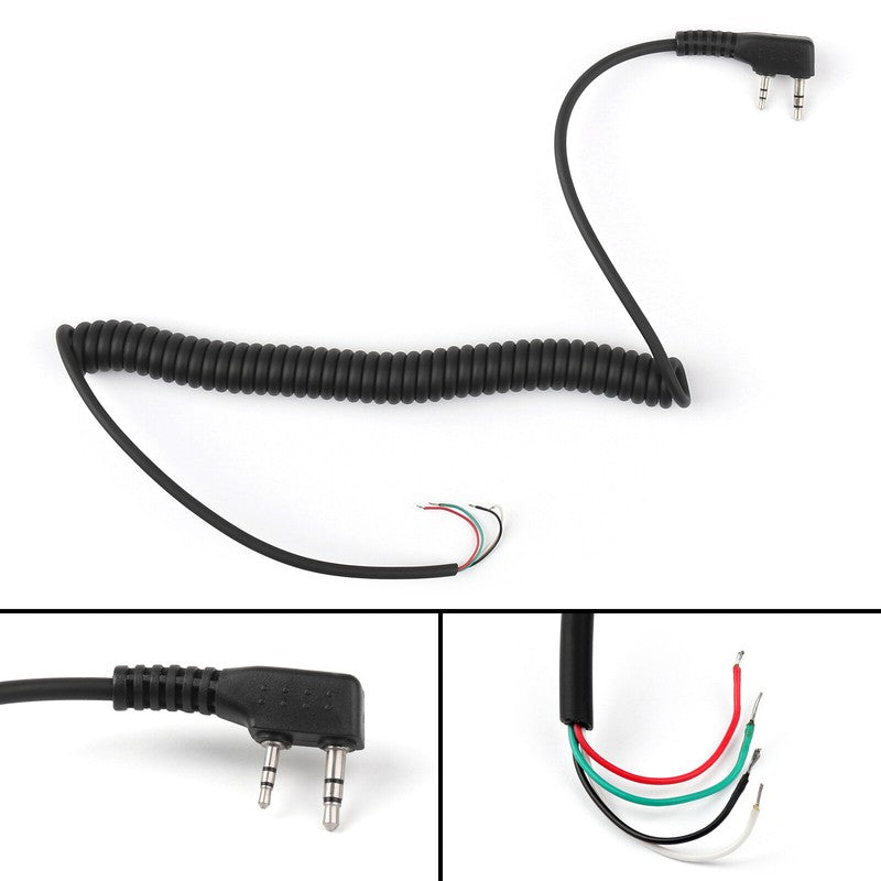 Wire pin 4 Speaker 2 Mic Line Cable for Baofeng UV5R Kenwood TK370
