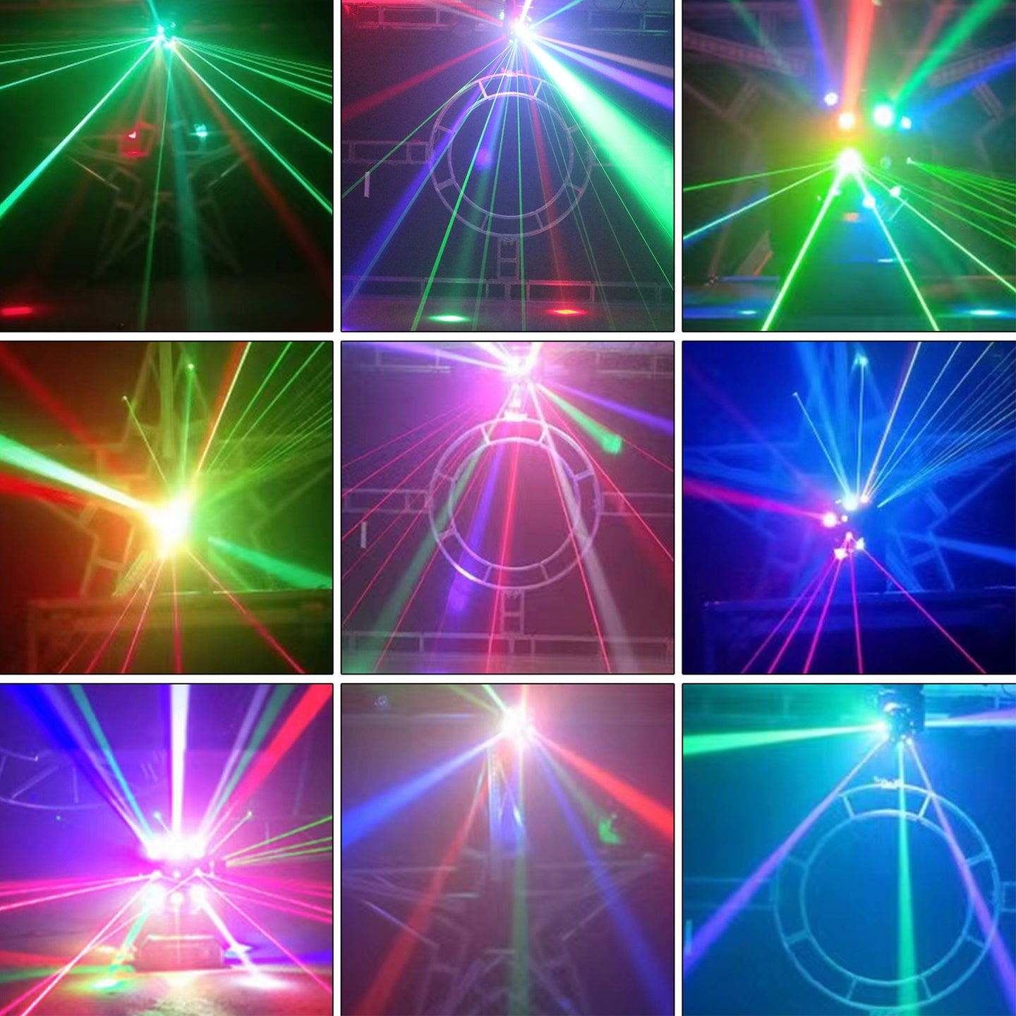 3-in-1 LED Moving Head DJ Light with RGBW Wash, Laser & Strobe Effects, DMX Controlled Party Stage Lighting
