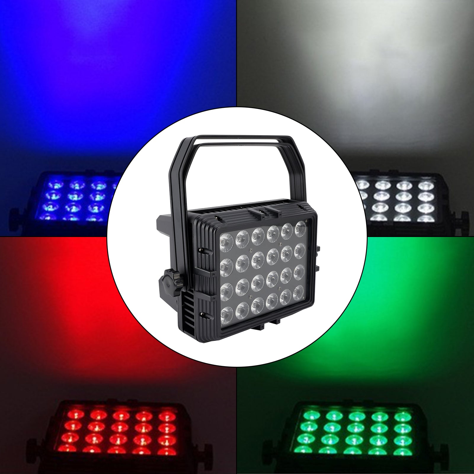 200W LED Flood PAR Light – 24x15W 6-in-1 RGBWA+UV Waterproof Stage Wash Lighting for Outdoor Events
