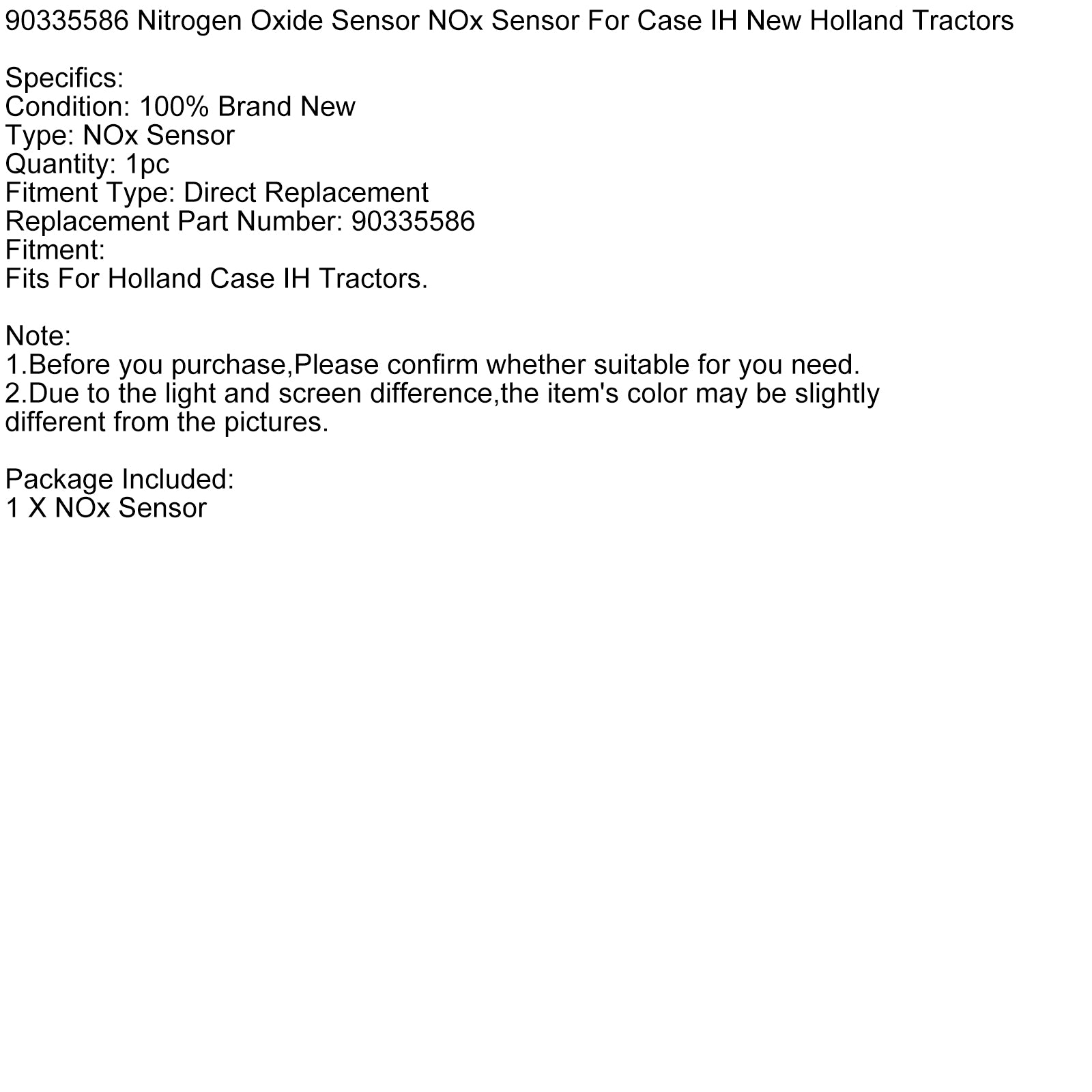 Nitrogen Oxide Nox Sensor 90335586 For New Holland CASE IH