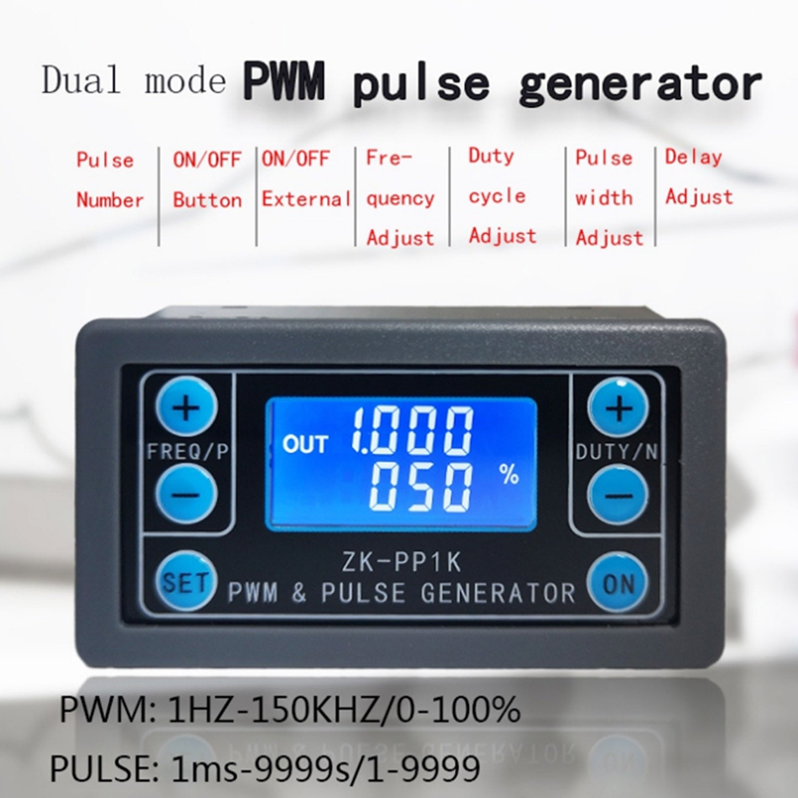 Adjustable PWM Signal Generator Module Pulse Frequency Duty Cycle Square Wave