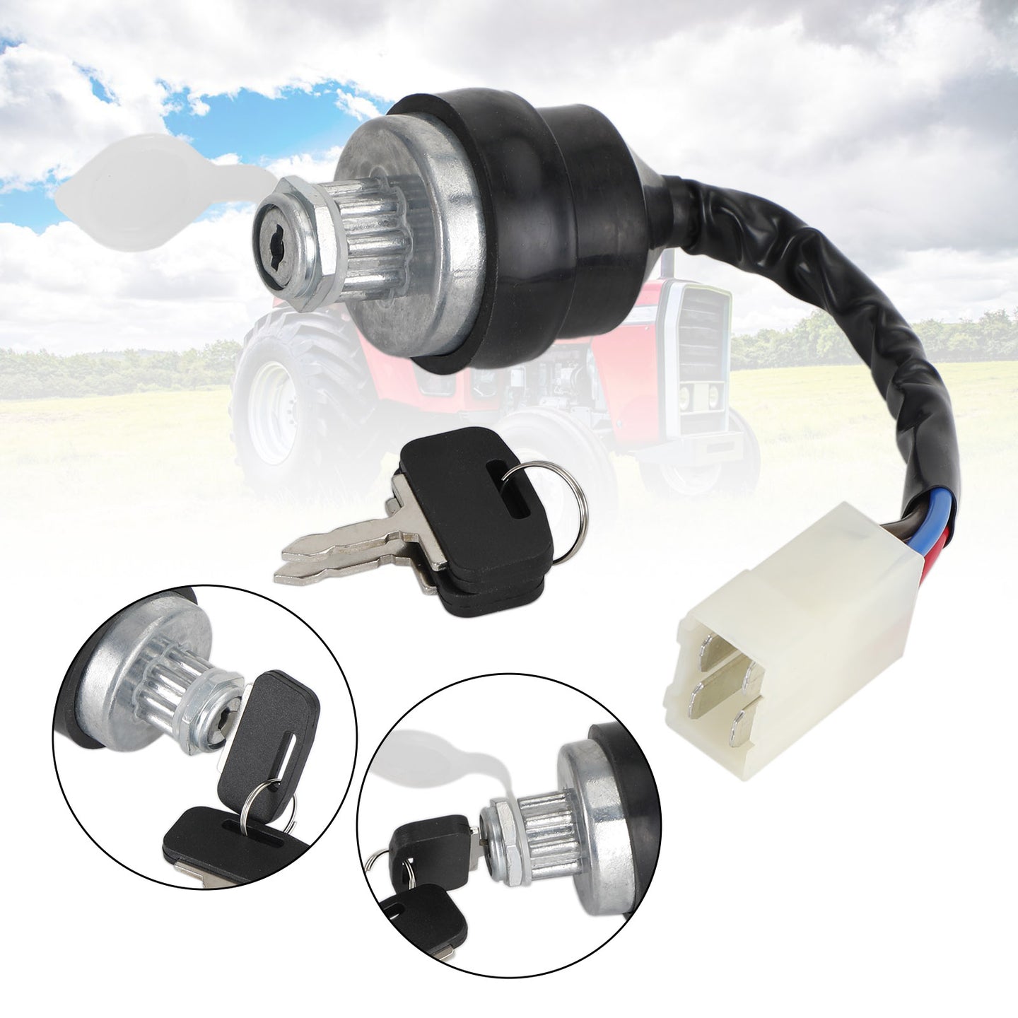 Ignition Switch W/2 Keys 3699692M92 Fits For Massy Ferguson Tractor Parts