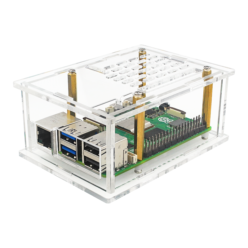 Raspberry Pi 5 PCI-E to M.2 Adapter Board Acrylic Box Adapter Case With Radiator