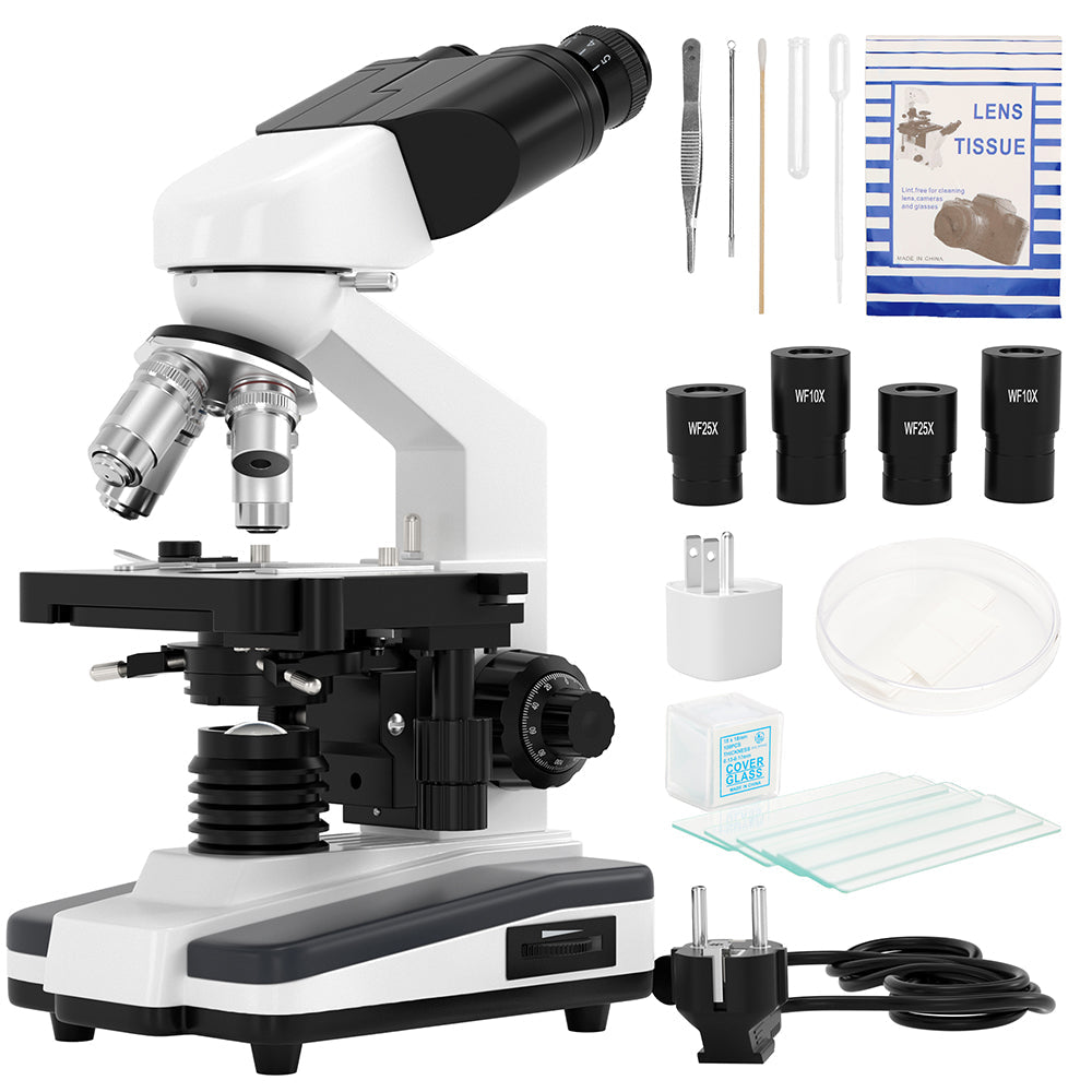 Binocular Compound Microscope For Adults Students 40X-2500X Magnification