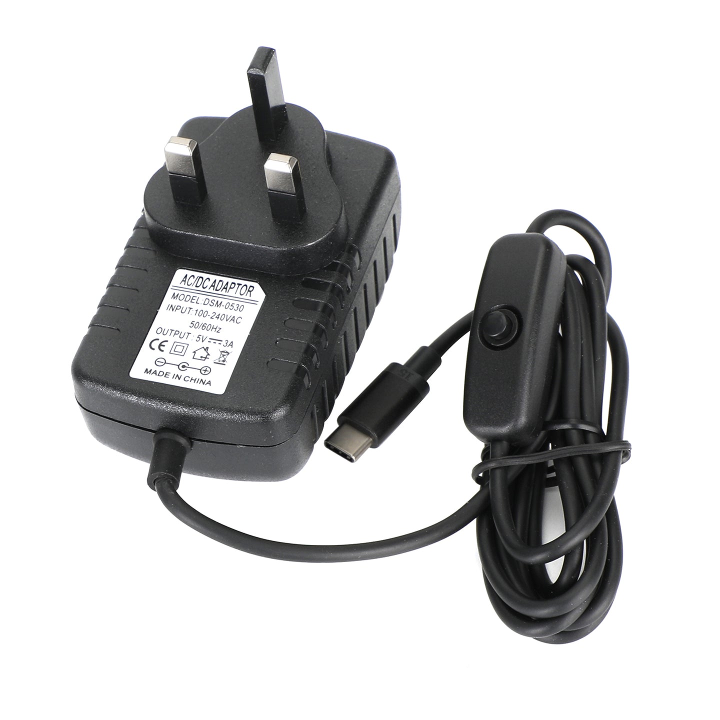 5V/3A Power Adapter USB Type-C Charger Switch for Raspberry Pi 4 Model B UK Plug
