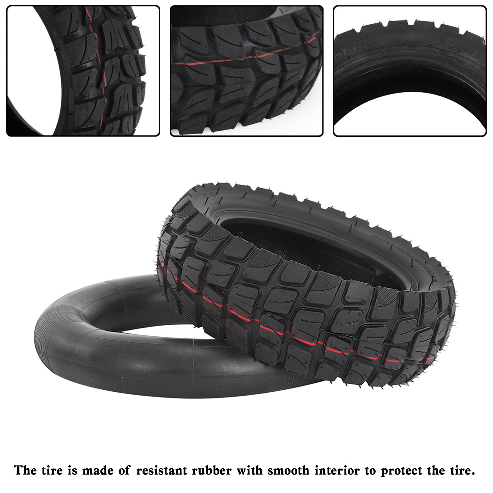 10x3 inch Off-Road Outer Tyre+Tube KUGOO M4 Zero etc 80/65-6 (Copy)