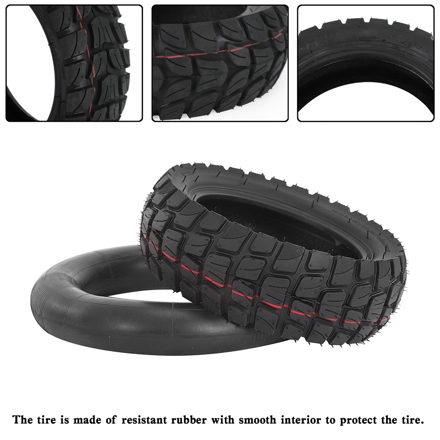 10x3 inch Off-Road Outer Tyre+Tube KUGOO M4 Zero etc 80/65-6