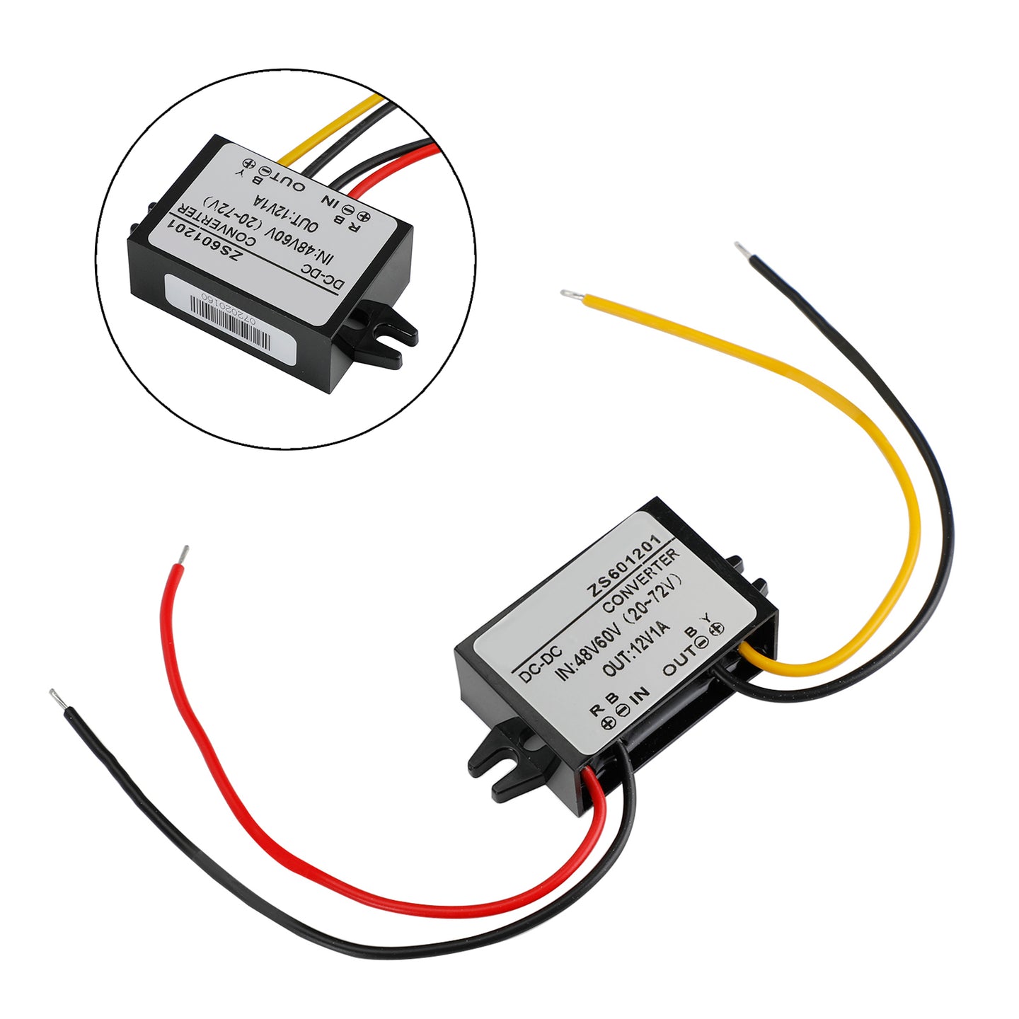 DC-DC Step Down Converter 20-72V to 12V 3A 36W, IP68 Waterproof Power Regulator for Golf Cart, Boat & Solar