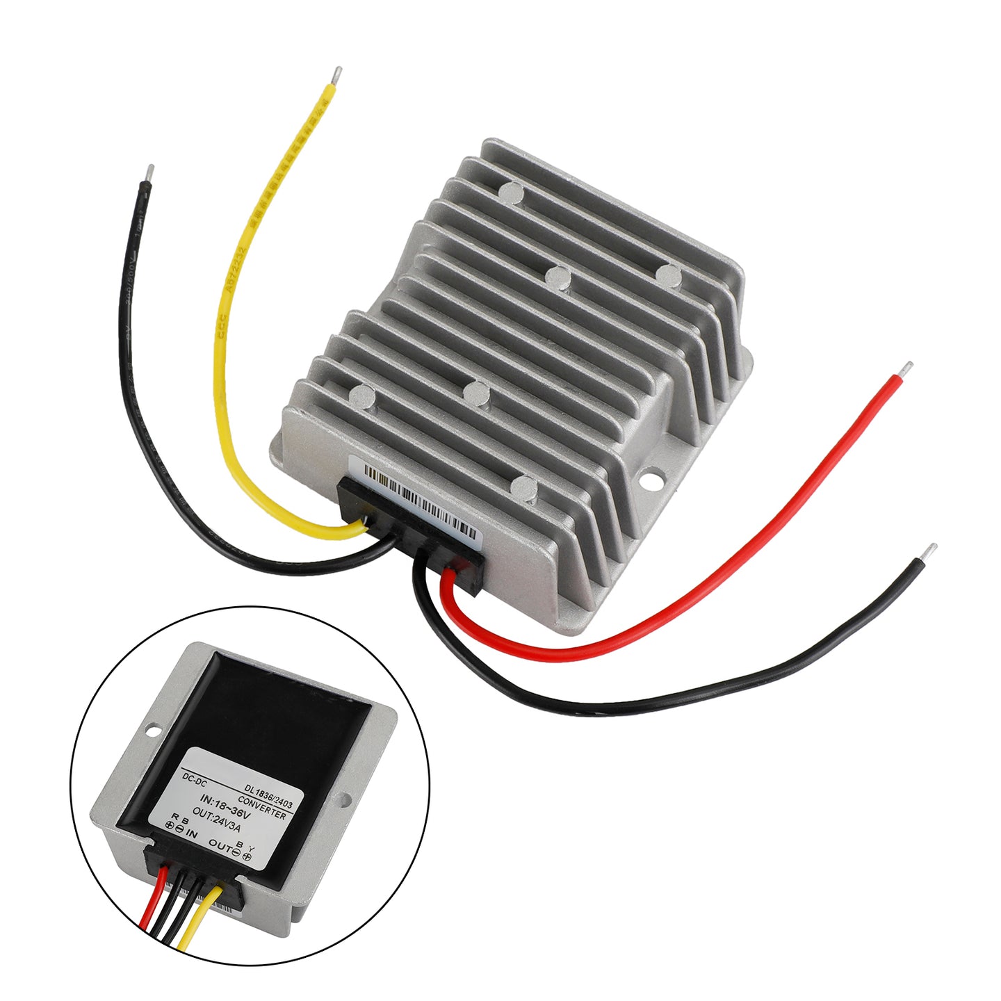 Waterproof DC 18-36VV To DC 24V 3A Voltage Stabilizer Car Power Supply Regulator