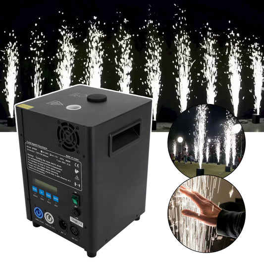600W Electronic Cold Spark Machine – DMX Stage Firework Effect for Events, Low Noise Indoor Outdoor Party