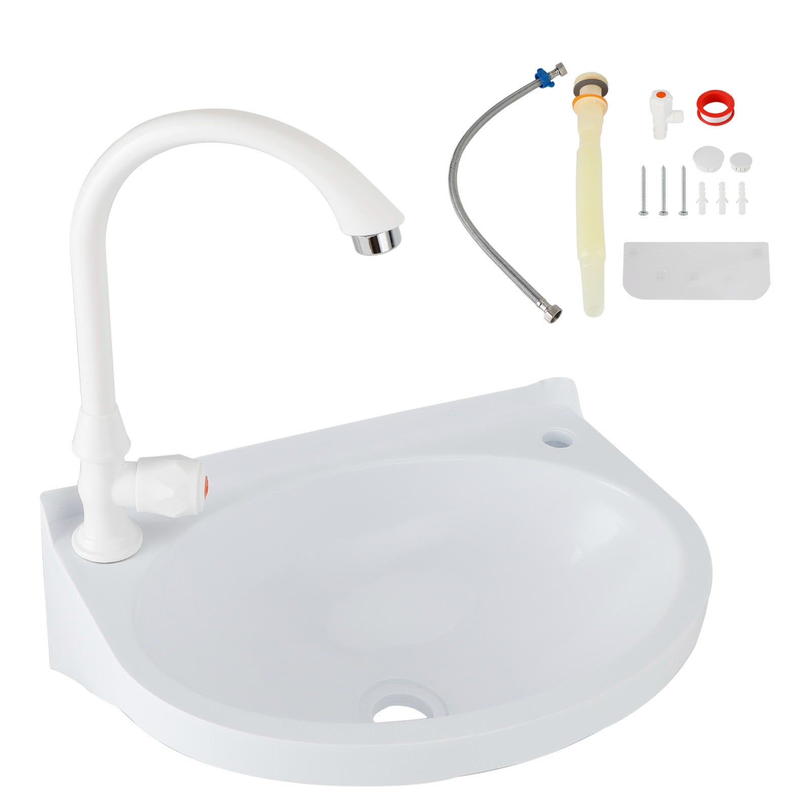 2-in-1 Outdoor Garden Water Fountain and Faucet No-Punch Bathroom Wash Basin