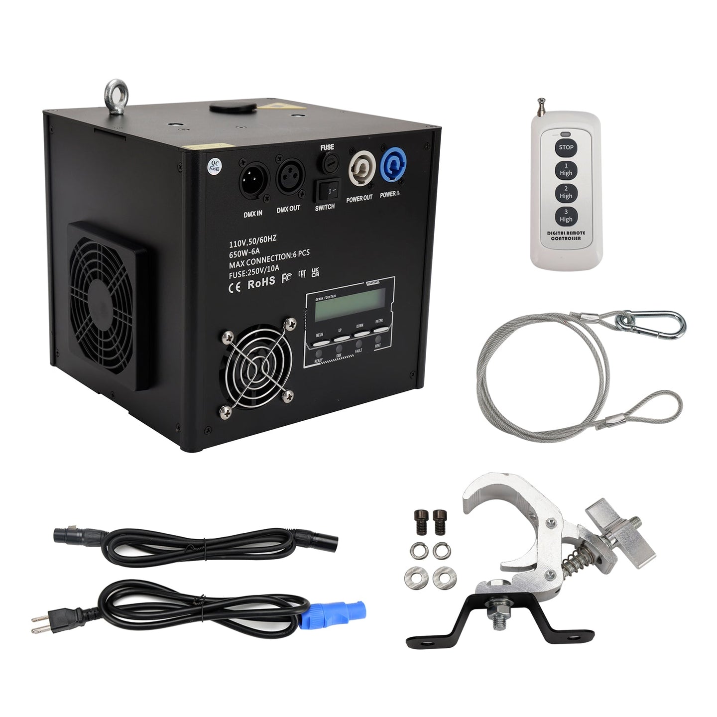 700W Cold Spark Firework Machine – DMX Stage Effect for Party, Wedding, Event Downward Spray
