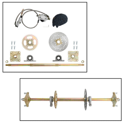 32 inch ATV Quad Go Kart Rear Live Axle Kit Sprocket Brake Hub