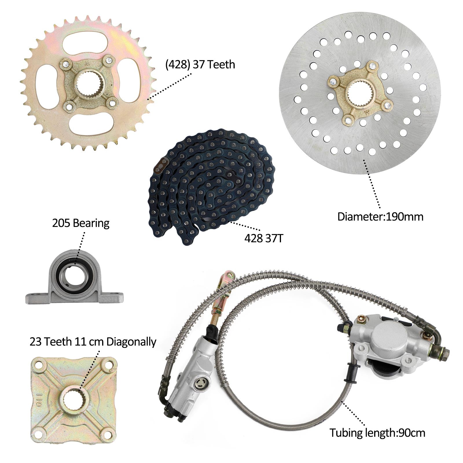 32" Rear Live Axle Kit with Sprocket, Brake & Wheel Hub – Replacement for ATV, Quad & Go Kart