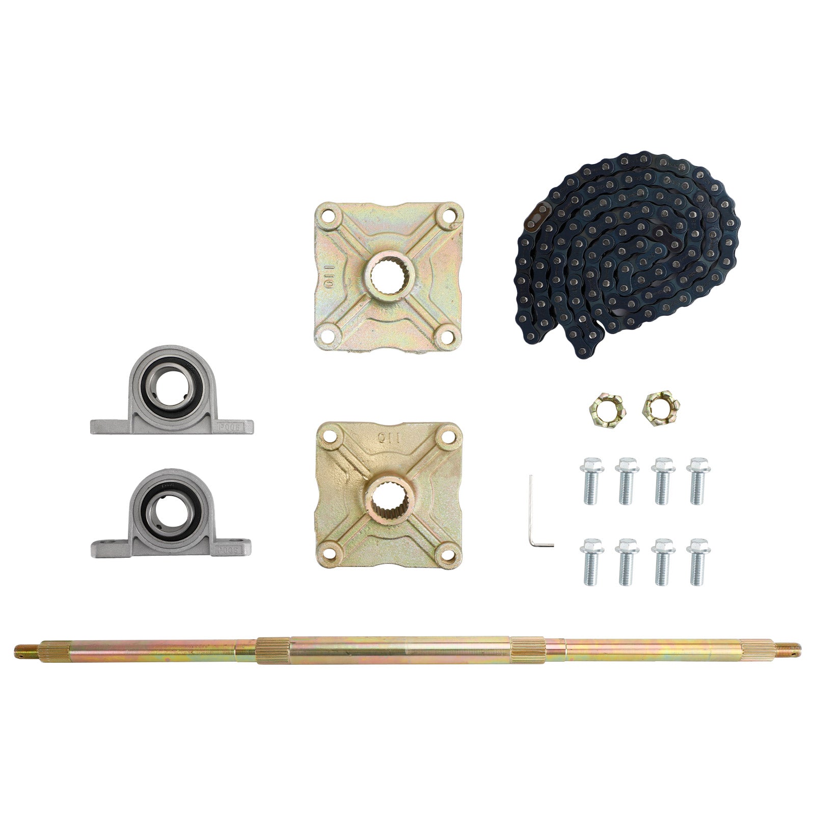 32" Rear Live Axle Kit with Sprocket, Brake & Wheel Hub – Replacement for ATV, Quad & Go Kart