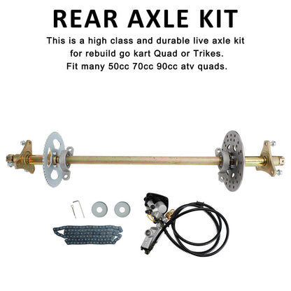 29 inch ATV Quad Go Kart Rear Live Axle Kit Sprocket Brake Wheel Hub Brake Assembly