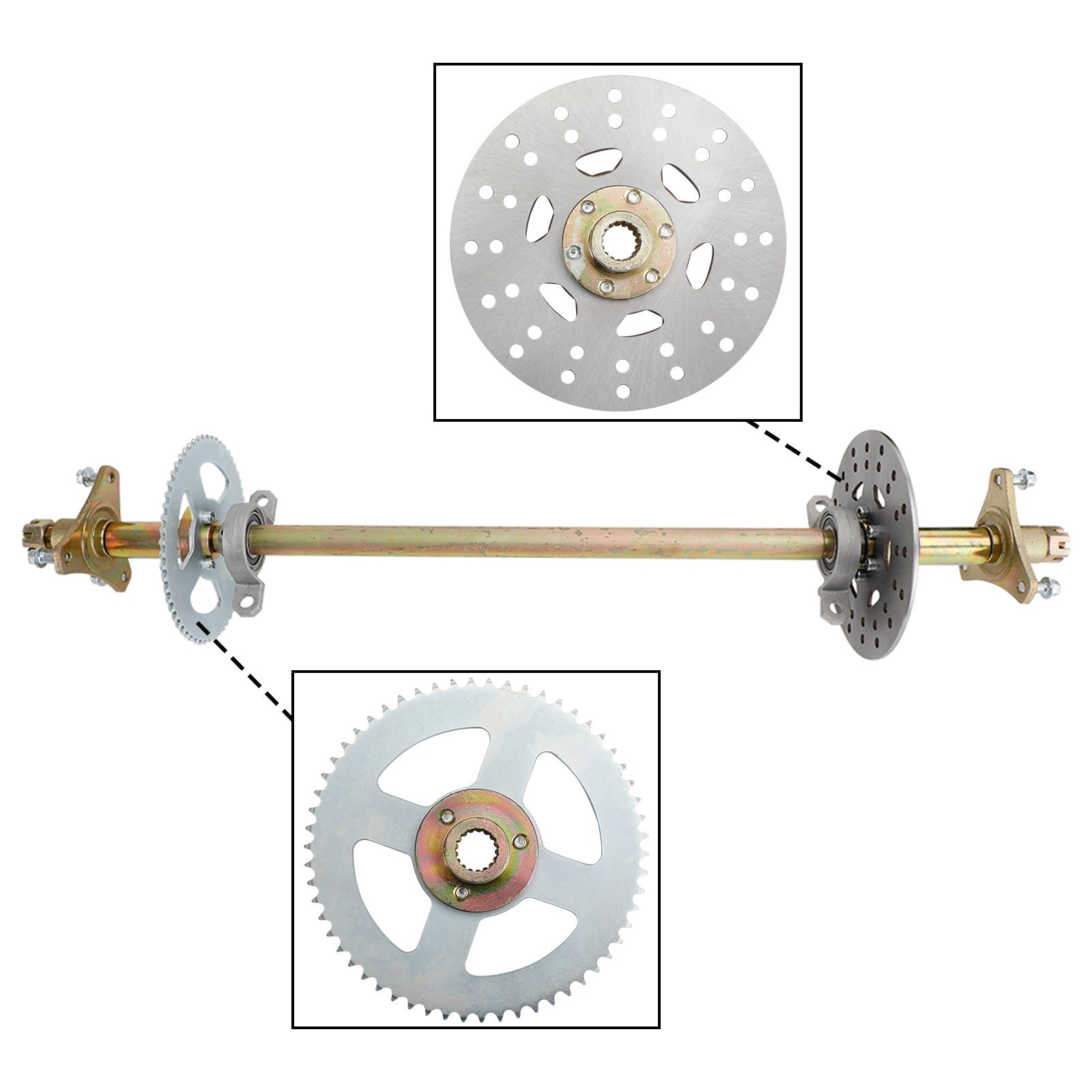 29 inch ATV Quad Go Kart Rear Live Axle Kit Sprocket Brake Hub (Copy)