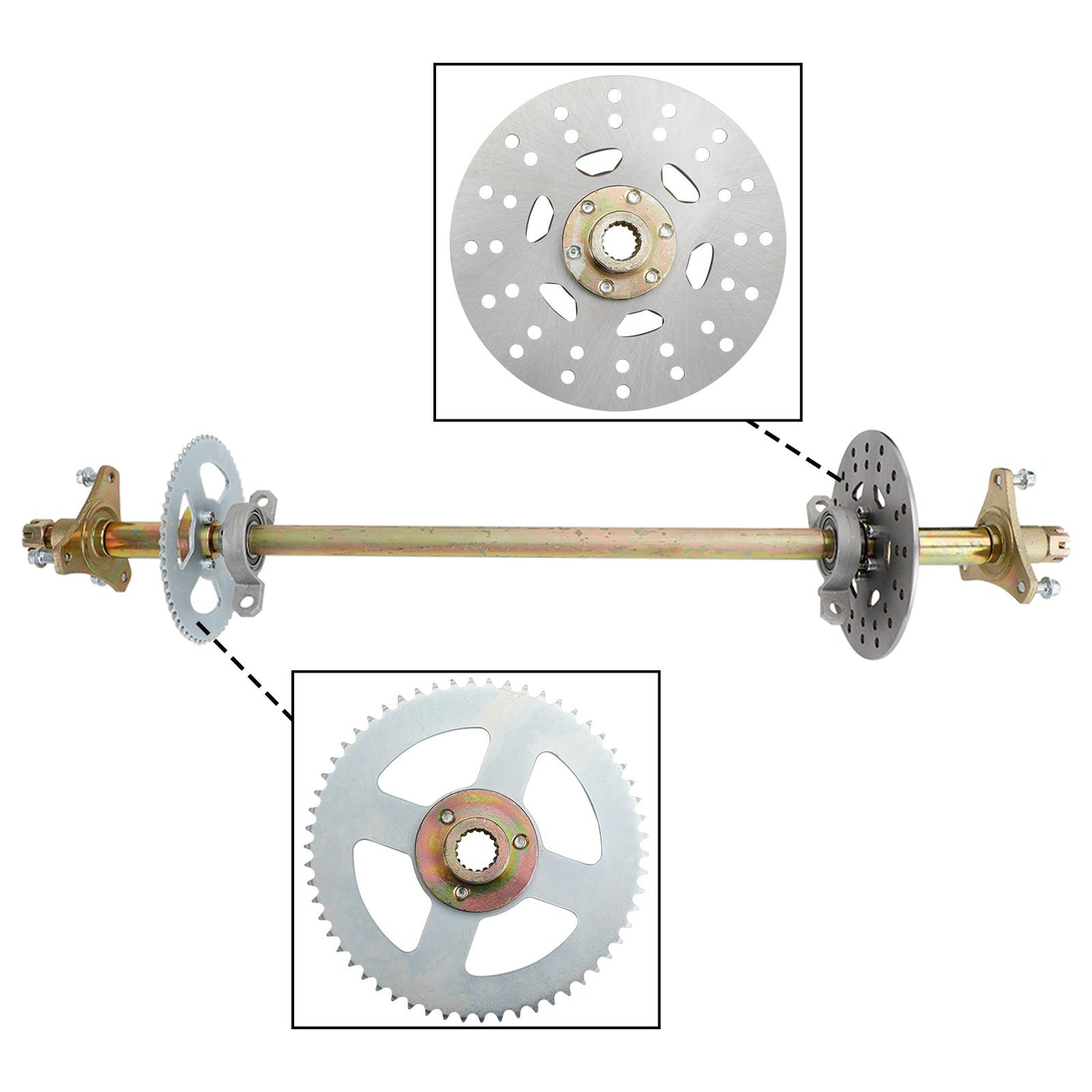 29 inch ATV Quad Go Kart Rear Live Axle Kit Sprocket Brake Hub (Copy)