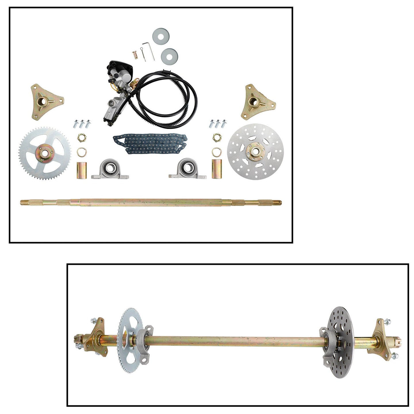 29 inch ATV Quad Go Kart Rear Live Axle Kit Sprocket Brake Hub (Copy)