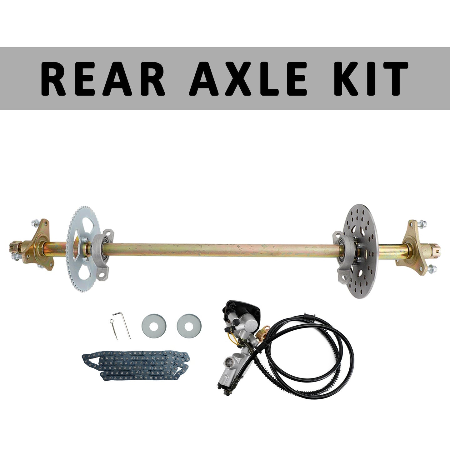 29 inch ATV Quad Go Kart Rear Live Axle Kit Sprocket Brake Hub (Copy)