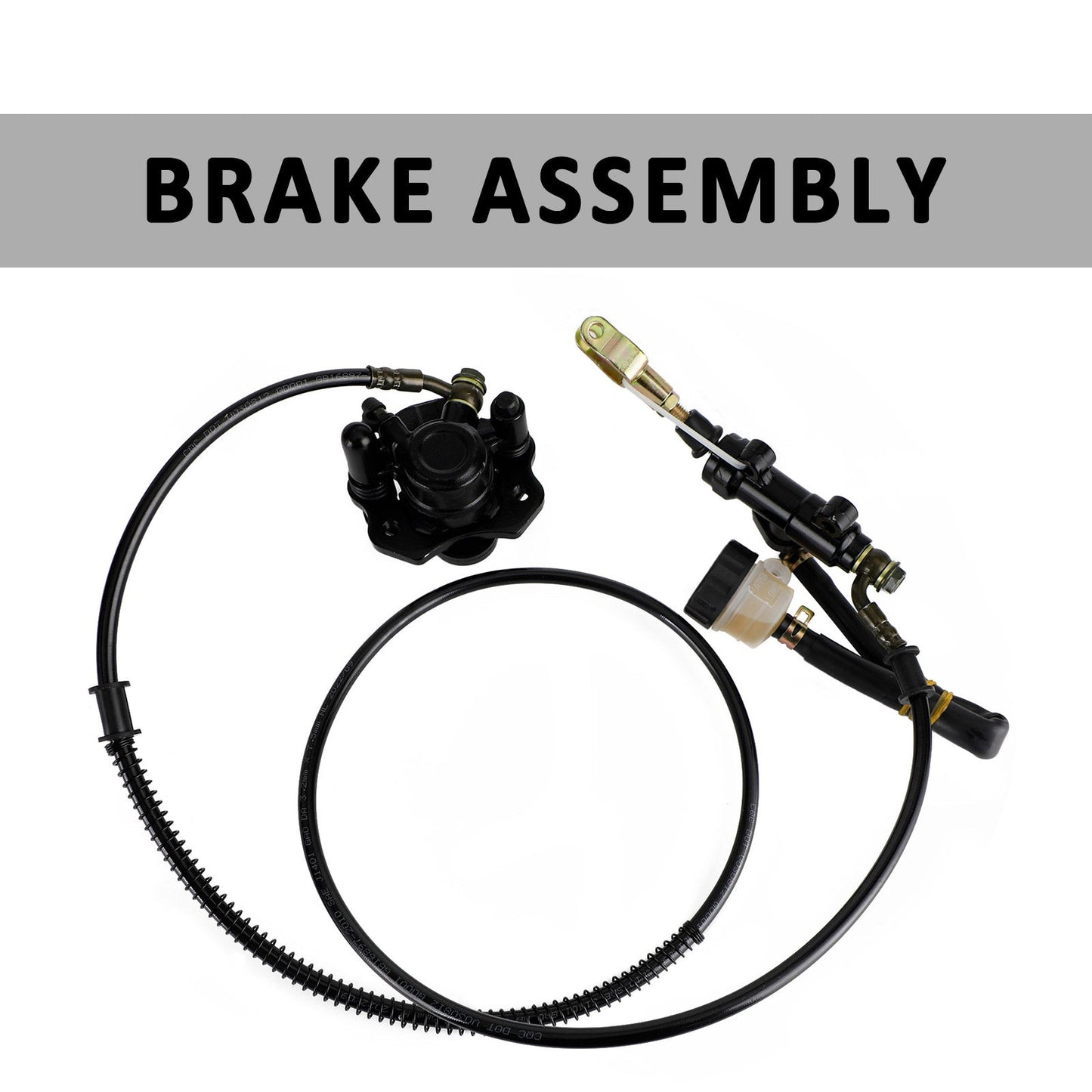 Universal Rear Hydraulic Brake Kit for Go Kart, Golf Cart, ATV – Complete Caliper & Master Cylinder