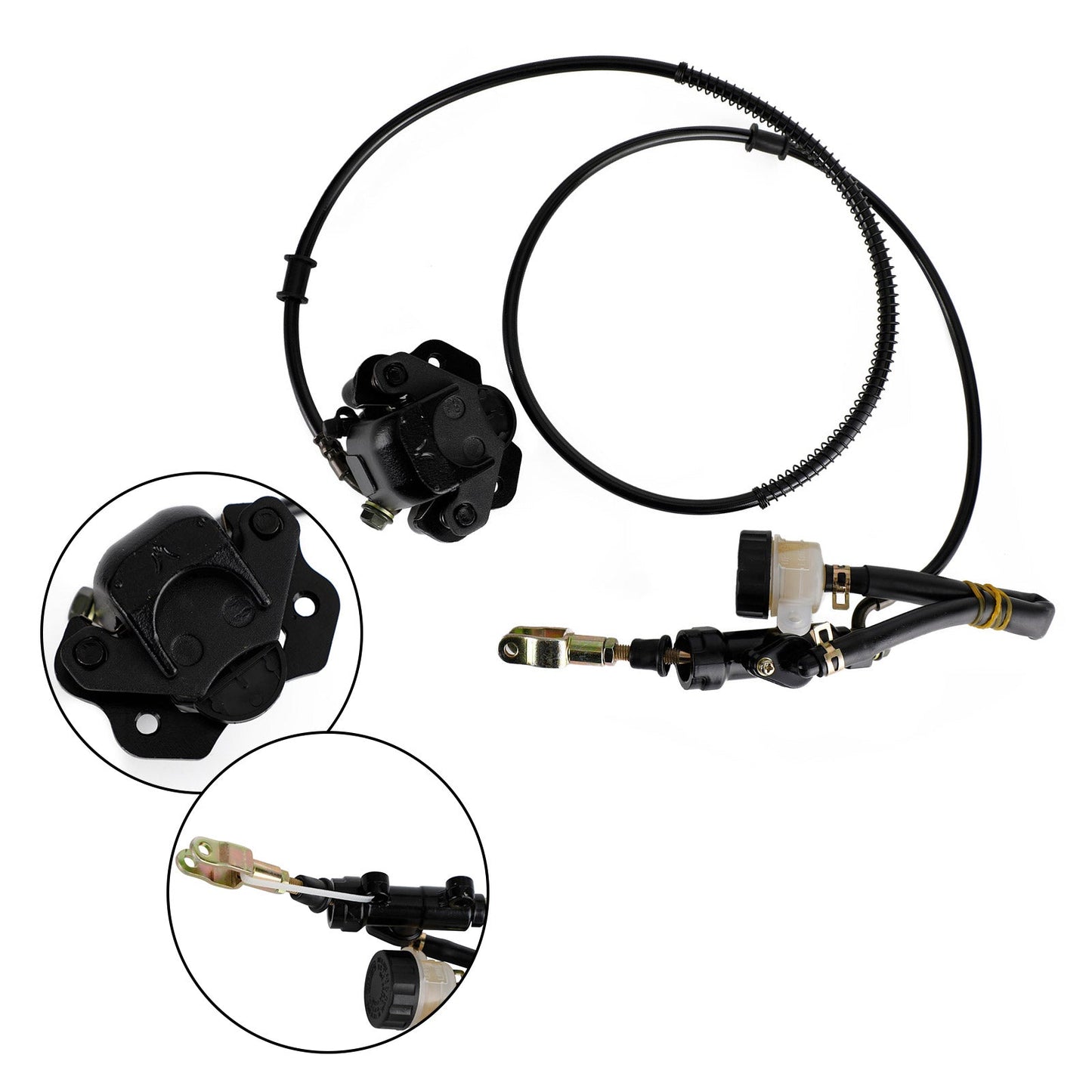 Universal Rear Hydraulic Brake Kit for Go Kart, Golf Cart, ATV – Complete Caliper & Master Cylinder