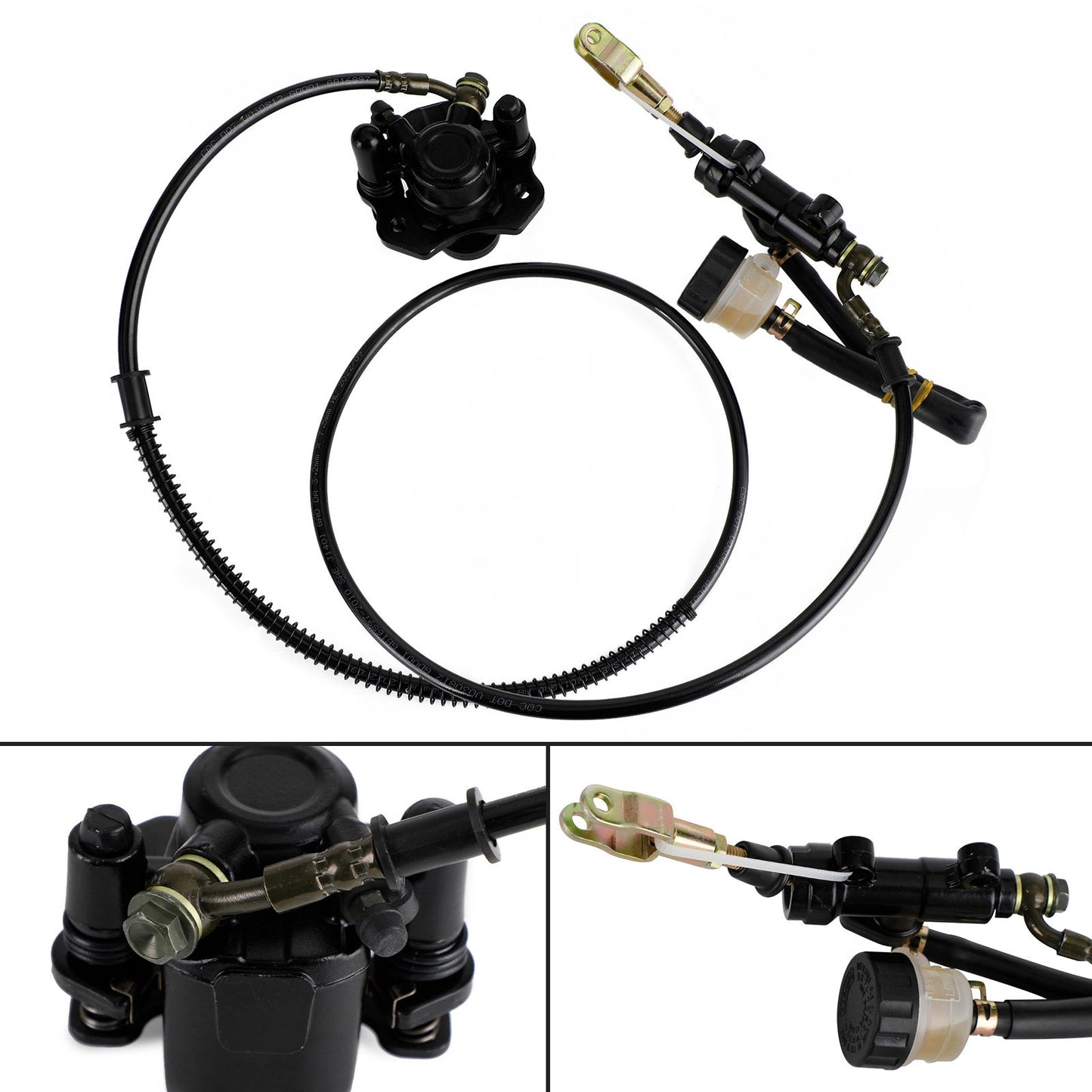 Universal Rear Hydraulic Brake Kit for Go Kart, Golf Cart, ATV – Complete Caliper & Master Cylinder